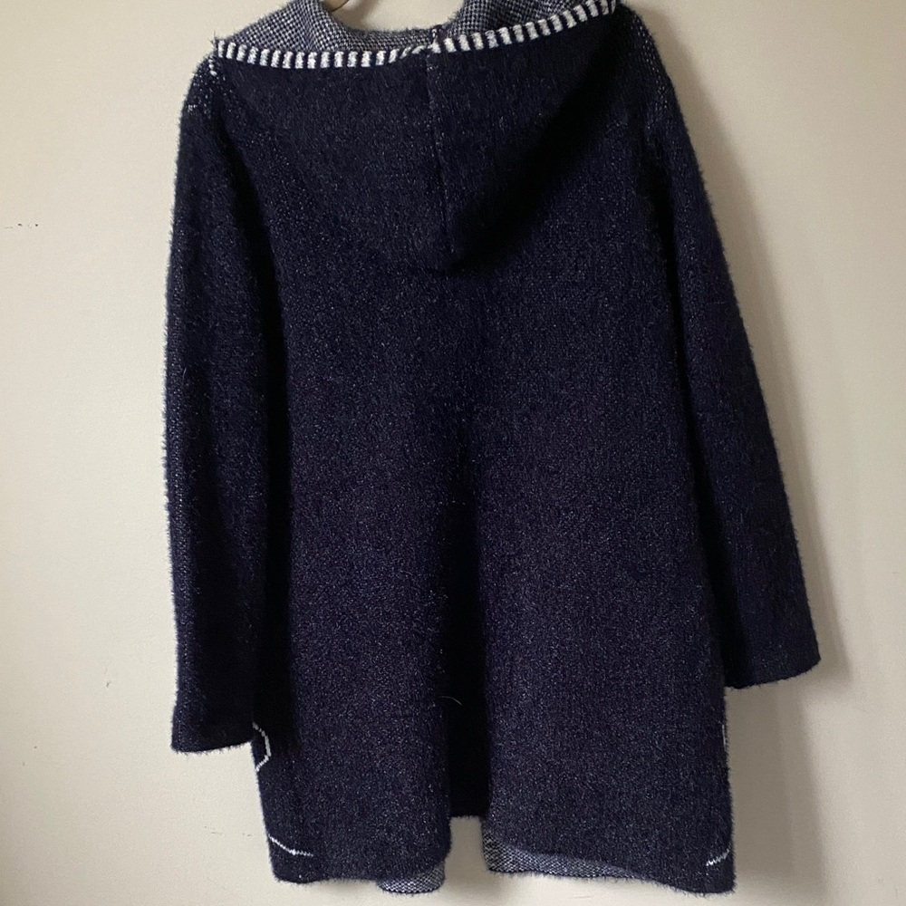Picadilly Fashion Navy and White Teddy Jacket - Picture 5 of 6